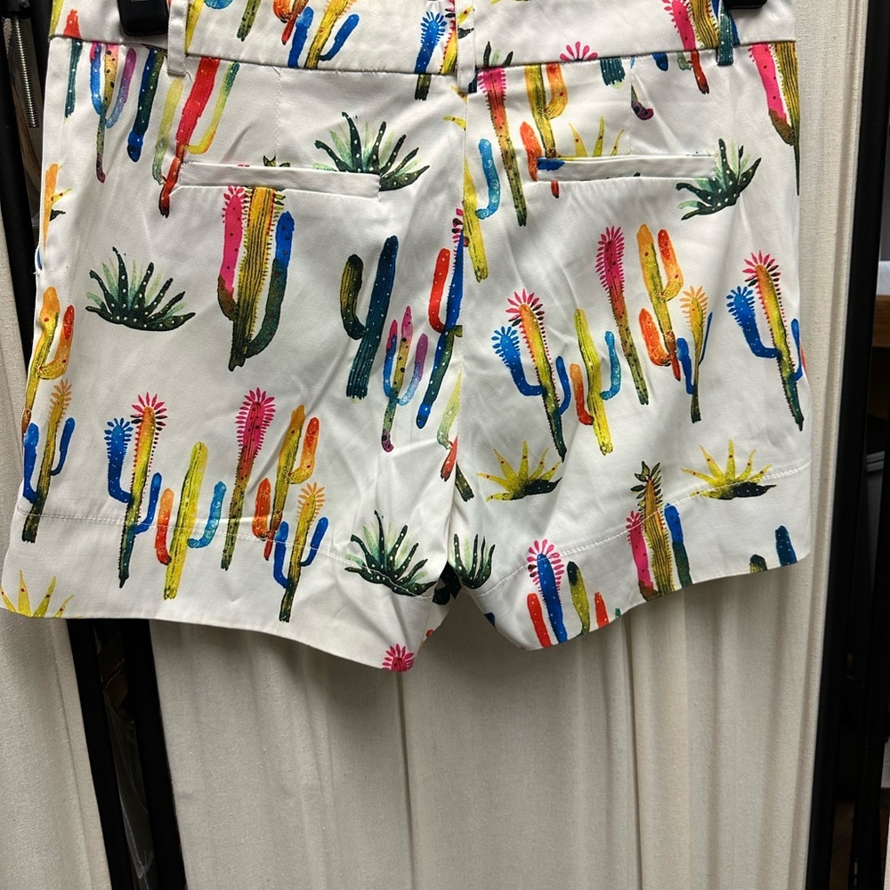 Ovi Multicolor Cactus Print High Waist Shorts - Picture 3 of 4